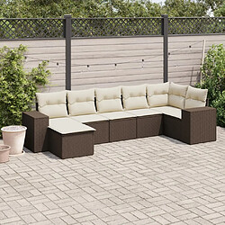 vidaXL Salon de jardin avec coussins 7 pcs marron résine tressée