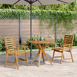 vidaXL Ensemble à manger de jardin 3 pcs Bois d'acacia solide