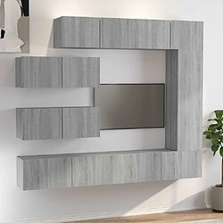 Maison Chic Ensemble de meubles TV 7 pcs | Banc TV Moderne pour salon | Meuble de Rangement - Sonoma gris Bois d'ingénierie -MN79668