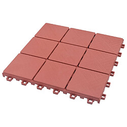 Avis vidaXL Carreaux de terrasse 10 pcs Rouge 30,5x30,5 cm Plastique