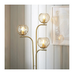 Avis Endon Lampadaire Dimple Acier,verre Plaque Laiton en satin,verre lustre de champagne 1 ampoule 162cm