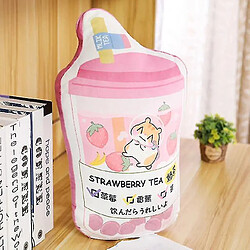 Universal 50 cm Hamster Milk Tea oreiller en peluche Poupée en peluche Double face coussin d'impression mignon cadeau (rose)