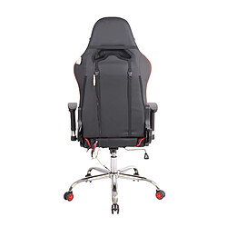 Acheter Decoshop26 Fauteuil de bureau gamer design sportif fonction de massage chauffant avec coussins en PVC noir / rouge 10_0002528