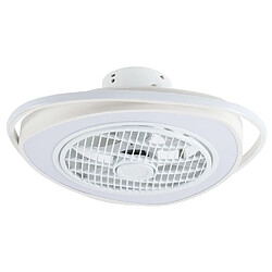 Ventilateur de plafond GENEVA blanc, 5 pales, 70W LED 3000-6500K, H23xP.53,5cm