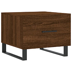 vidaXL Table basse Chêne marron 50x50x40 cm Bois d'ingénierie