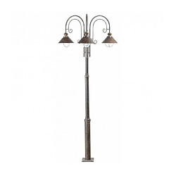 faro Lampadaire de jardin brun foncé Nautica 3 ampoules