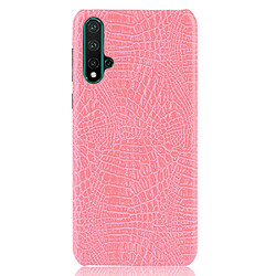 Wewoo Coque PC + PU antichoc en texture de crocodile pour Huawei Nova 5 / Nova 5 Pro rose