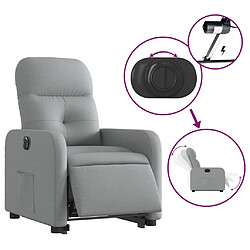 Acheter vidaXL Fauteuil inclinable électrique gris clair tissu