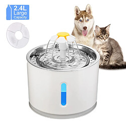 Universal Fontaine automatique pour chats 2.4L LED Alimentation électrique silencieuse pour eau USB pour animaux domestiques Boisson pour animaux domestiques Chats et chiens | Fournitures d &'arrosage pour l &'alimentation des chats