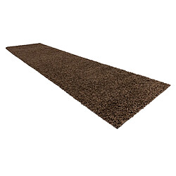 Avis RUGSX Tapis, le tapis de couloir SOFFI shaggy 5cm marron - pour la cuisine, l'antichambre, le couloir 80x300 cm