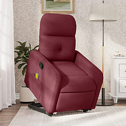 vidaXL Fauteuil inclinable de massage Rouge bordeaux Tissu