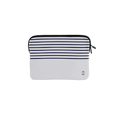 MW Housse pour MacBook 13 pouces à Mémoire de Forme Marinière Anti-rayures Blanc / Bleu