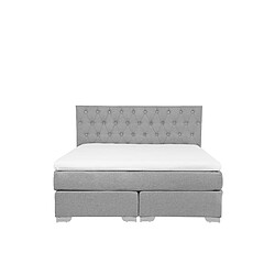 Acheter Beliani Lit boxspring en tissu gris clair 160x200 cm DUCHESS