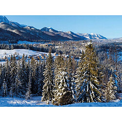 Toile de fond de Noël en tissu Montagne enneigée - 300 x 150 cm - My Village