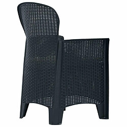 Avis Ensemble de salle à manger 5 pcs,Ensemble à dîner d'extérieur Plastique Anthracite Aspect de rotin -MN43007