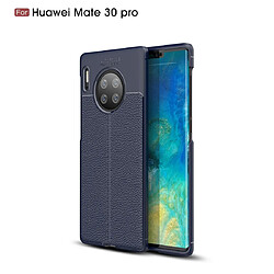 Wewoo Coque Souple Pour Huawei Mate 30 Pro Litchi TPU Antichoc Bleu Marine