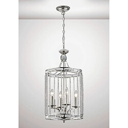 Luminaire Center Suspension Adina 4 Ampoules E14 Polished Nickel/cristal