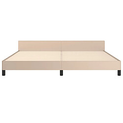 Maison Chic Lit adulte - Cadre Structure de lit avec tête de lit Contemporain Cappuccino 200x200 cm Similicuir -MN56867 pas cher