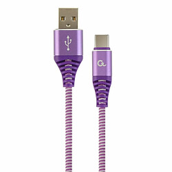 Câble USB A vers USB C GEMBIRD CC-USB2B-AMCM-1M-PW Violet Blanc/Violet 1,8 m