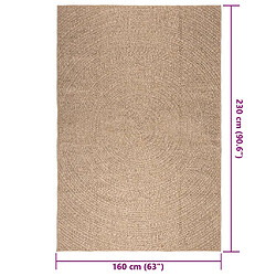 vidaXL Tapis ZIZUR 160x230 cm aspect de jute intérieur et extérieur pas cher