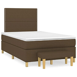 vidaXL Sommier à lattes de lit avec matelas Marron foncé 120x200 cm