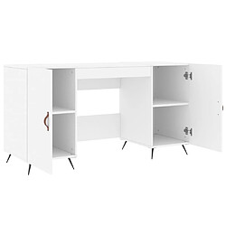 Maison Chic Bureau,Table de travail,bureau de travail pour chambre blanc 140x50x75 cm bois d'ingénierie -GKD82133 pas cher