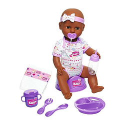 Smoby Simba - New Born Baby - Poupon Violet Boit Fait Pipi - 43cm - Nombreux Accessoires Inclus