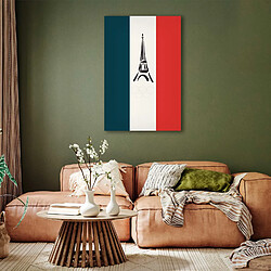 Decoshop26 Tableau toile de décoration impression sur toile Jeux Olympiques de Paris motif Drapeau français avec graphique Tour Eiffel 20x30 cm 11_0018410