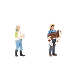 2x Paysan Modèle Figurines Forêt Jouets Enfants Éducation Jeu de Simulation