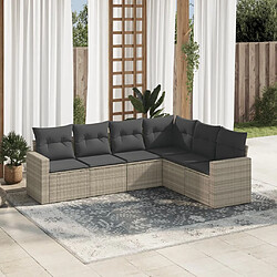 vidaXL Salon de jardin 6 pcs avec coussins gris clair résine tressée