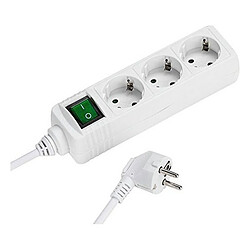 Multiprise Electrique, 3 prises, Interrupteur, Dispositif de Sécurité Enfants, , Blanc, Vivanco, EBLS3W