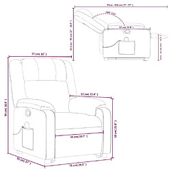 vidaXL Fauteuil inclinable de massage Crème Similicuir pas cher