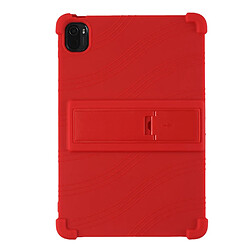 Coque en silicone quatre coins renforcés avec béquille rouge pour votre Xiaomi Pad 5/Pad 5 Pro