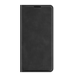 Etui en PU Skin-Touch Auto-absorbé avec support noir pour votre Oppo Find X3/Find X3 Pro