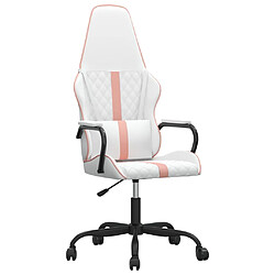 Maison Chic Chaise Gaming | Chaise de jeu Ergonomique | Chaises de Bureau Blanc et rose Similicuir -GKD46112