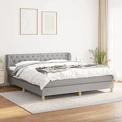 Maison Chic Lit Adulte - Lit simple Lit à sommier tapissier avec matelas moelleux - Meuble de Chambre - Gris clair 160x200cm Tissu -MN94973