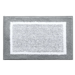 Universal Tapis de salle de bains en floc souple design simple 1 pièce Tapis de douche de couloir absorbant l'eau Tapis de sol de la chambre à coulir non coulissant Papier | Tapis de douche (40x60cm, gris)