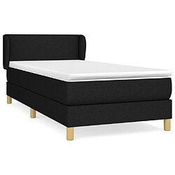 Maison Chic Lit Adulte - Lit simple Lit à sommier tapissier avec matelas moelleux - Meuble de Chambre - Noir 90x190 cm Tissu -MN78749