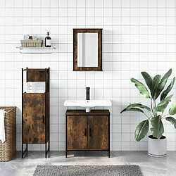 Avis Maison Chic Armoire de Bain | Ensemble de 3 meubles salle de bain Chêne fumé -GKD22532