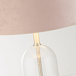 Avis Searchlight Lampe de table en verre, nickel satiné, abat-jour en velours rose