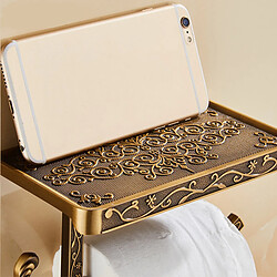 Acheter Universal Sculpture antique en alliage de zinc papier de salle de bains porte-téléphone portable avec étagère toilette porte-serviettes porte-papier toilette boîte à mouchoirs | porte-papier (or)