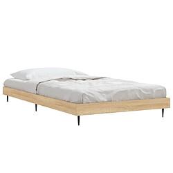 Avis Maison Chic Lit adulte - Lit simple Cadre de lit,Structure du lit Contemporain chêne sonoma 100x200 cm bois d'ingénierie -MN33877