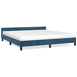 vidaXL Cadre de lit sans matelas bleu foncé 180x200 cm velours