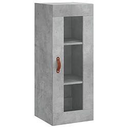 Acheter vidaXL Buffet haut Gris béton 34,5x34x180 cm Bois d'ingénierie