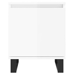 Maison Chic Tables de chevet 2pcs - Table basse Table de nuit - blanc brillant 40x30x50cm bois ingénierie -MN58576 pas cher