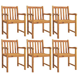 vidaXL Chaises de jardin lot de 6 56x55,5x90 bois massif d'acacia