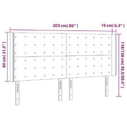 vidaXL Tête de lit à LED Blanc 203x16x118/128 cm Similicuir pas cher