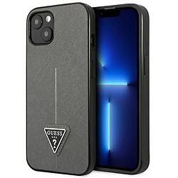 Guess Maroquinerie Guess Saffiano Triangle Logo Case - Coque pour iPhone 13 (Argent)