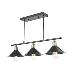 Luminaire Center Suspension Jalen Laiton antique,Gris mat 3 ampoules 20cm