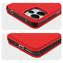 Avizar Étui pour Xiaomi Redmi 12 Porte-carte Support Vidéo Clapet Magnétique Rouge pas cher